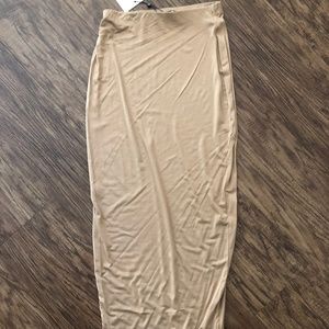 Missguided - Longline Jersey Midi Skirt Nude